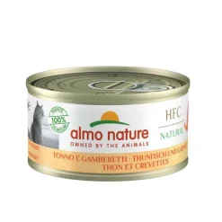 ALMO NATURE Pâtée pour chat en boîte HFC Natural Thon et crevettes - 70 g