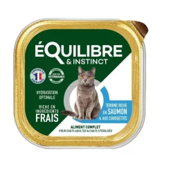 EQUILIBRE & INSTINCT Pâtée pour chat stérilisé au saumon et aux courgettes Équilibre & Instinct - 85 g