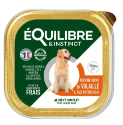 EQUILIBRE&INSTINCT Pâtée pour chien âgé volaille pois en barquette de 300 g