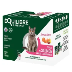 EQUILIBRE&INSTINCT Pâtée "Sensation effilés" pour chat adulte ou stérilisé au saumon et à l'ananas Équilibre & Instinct - 12 x 85 g
