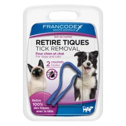 FRANCODEX Retire Tiques pour chien et chat - 2 pièces
