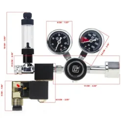 BLUE CORAL Régulateur CO2 aquarium double étape avec solénoïde intégré - CO2ART Série PRO-SE