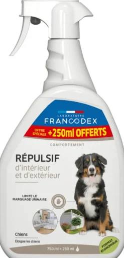 FRANCODEX RŽpulsif d'intŽrieur et d'extŽrieur pour chien agrumes et lavande - 1 L