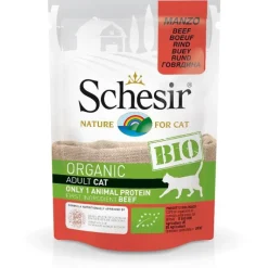 SCHESIR Sachet fraîcheur pour chat bio bœuf