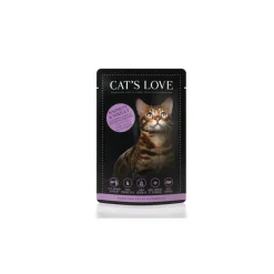CAT'S LOVE Sachet repas MIX saumon poulet pour chat - 85 gr