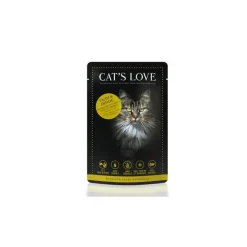 CAT'S LOVE Sachet repas MIX veau et dinde – 85 gr