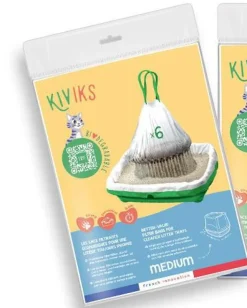 KIVIKS Sacs à litière filtrants pour chat coloris blanc - Taille M 46 x 33 x 12 cm