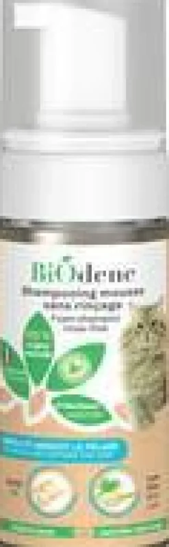 BIODENE Shampooing mousse pour chat sans rinçage Biodène – 125 ml
