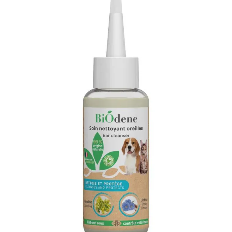 BIODENE Soin nettoyant oreilles pour chien et chat Biodène – 100 ml