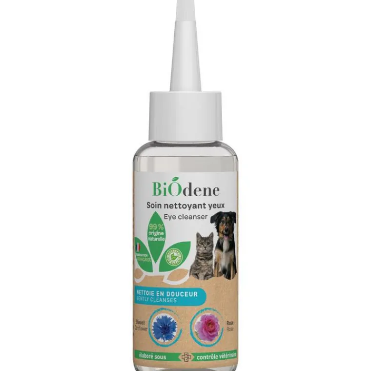 BIODENE Soin nettoyant yeux pour chien et chat Biodène – 100 ml
