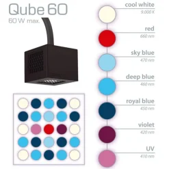 BLUE CORAL Spot LED eau de mer, 9000K - AQUA MEDIC Qube 60 - Pour aquarium