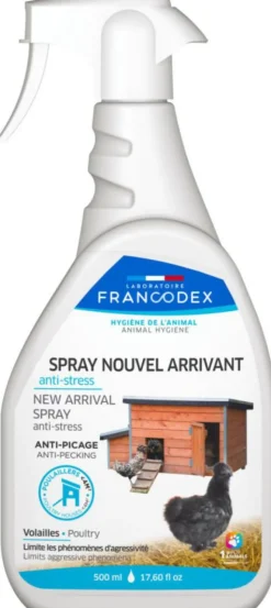 FRANCODEX Spray nouvel arrivant anti-stress dans la basse cour - 500 ml