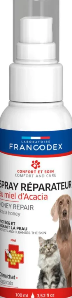 FRANCODEX Spray réparateur miel pour chien et chat – 100 ml