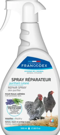 FRANCODEX Spray réparateur purifiant cutané pour volaille - 500 ml