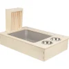TRIXIE Station mangeoire pour lapin et petit rongeur en bois non traité – 70 x 41 x 47 cm