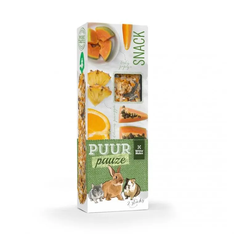 PUUR PAUZE Sticks puur orange et papaye pour rongeurs 110 g