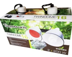 REPTILE PLANET Support éclairage et chauffage pour terrarium coloris blanc Twindome 16 - Ø 16 x H 19 cm