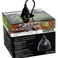 REPTILE PLANET Support de lampe pour terrarium coloris noir Reptidome 22 - Ø 22 x H 24 cm