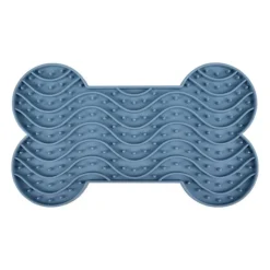 FLAMINGO Tapis à lécher avec ventouses coloris bleu yummee