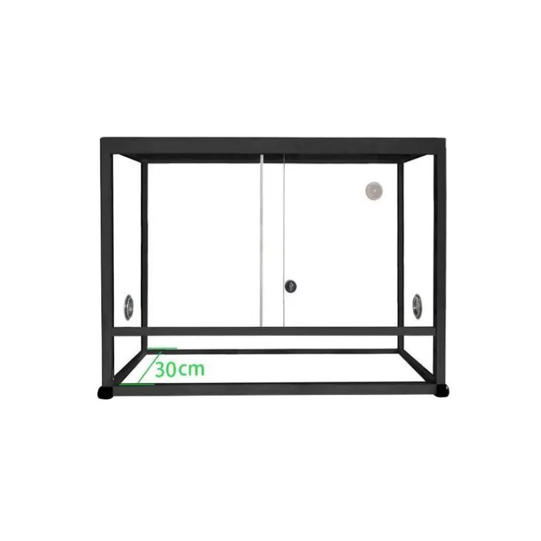 REPTILES PLANET Terrarium pour reptile coloris noir en aluminium Reptile Planet Élégance – 45 x 30 x 30 cm