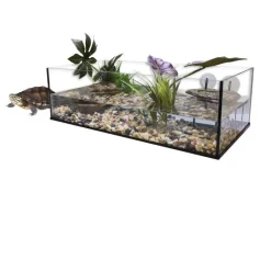 AQUAVIE Terrarium pour tortue d'eau aquatique coloris blanc kit aqua 100 – 100 x 40 x 30 cm