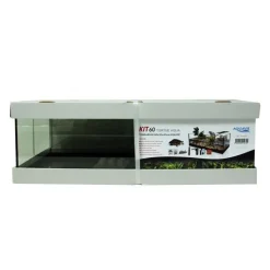 AQUAVIE Terrarium pour tortue d'eau aquatique coloris blanc kit aqua 60 – 60 x 30 x 20 cm