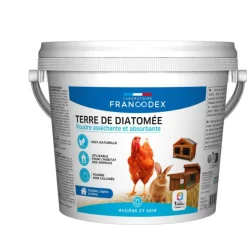 FRANCODEX Terre de diatomée pour poulaillers, clapiers et litières - seau de 2,5 kg