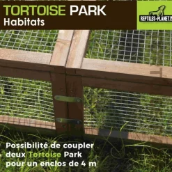 REPTILES PLANET Tortoise Park pour tortue enclos extérieur grillagé en bois Reptile Planet – 200 x 100 x 25 cm