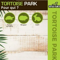 REPTILES PLANET Tortoise Park pour tortue enclos extérieur grillagé en bois Reptile Planet – 200 x 100 x 25 cm
