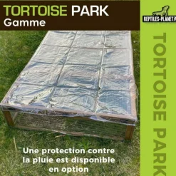 REPTILES PLANET Tortoise Park pour tortue enclos extérieur grillagé en bois Reptile Planet – 200 x 100 x 25 cm