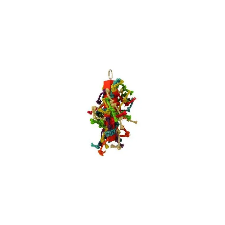 TYROL Tour de nœuds multicolore pour oiseaux 25 cm