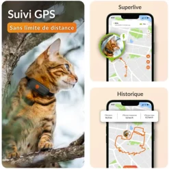 WEENECT Traceur GPS pour chat coloris noir