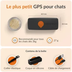 WEENECT Traceur GPS pour chat coloris noir
