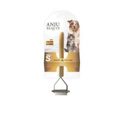 ANJU BEAUTÉ Étrille râteau pour chien et chat coloris marron Anju Beauté – Taille S
