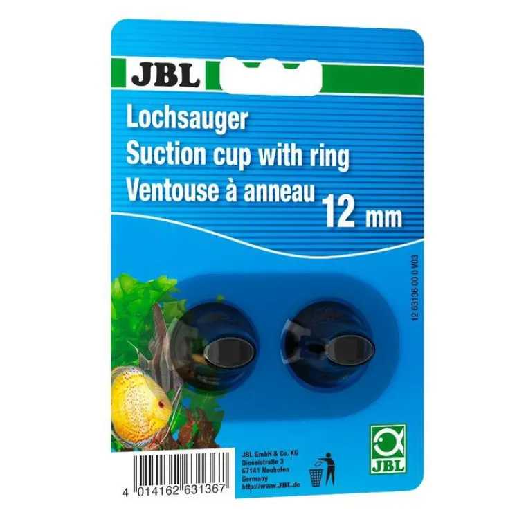 JBL Ventouses de fixation pour un thermomètre d'aquarium ou de terrarium en caoutchouc coloris noir – x 2