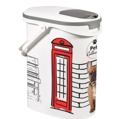 CURVER Verseuse à croquettes pour chien coloris noir et blanc Pet collection – 10 L