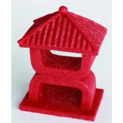 SUPERFISH Zen Déco Mini Temple Rouge XS Résine 8x6x10,5 cm